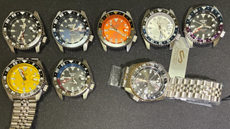 This is a collection of SKX-style GMT watches.