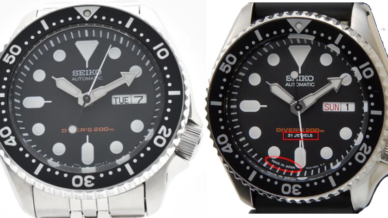 SKX007KとSKX007Jの違いの写真